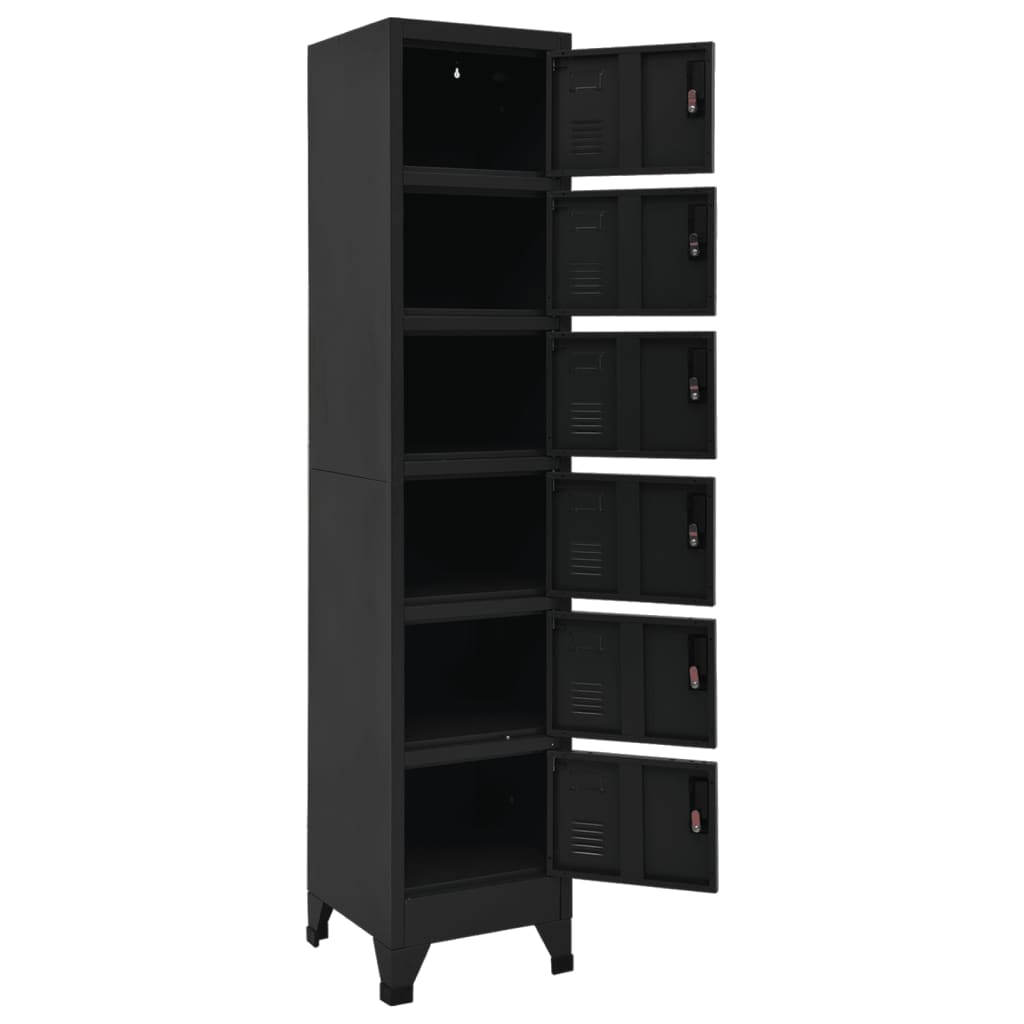 Armoire à casiers Noir 38x40x180 cm Acier - XIOS