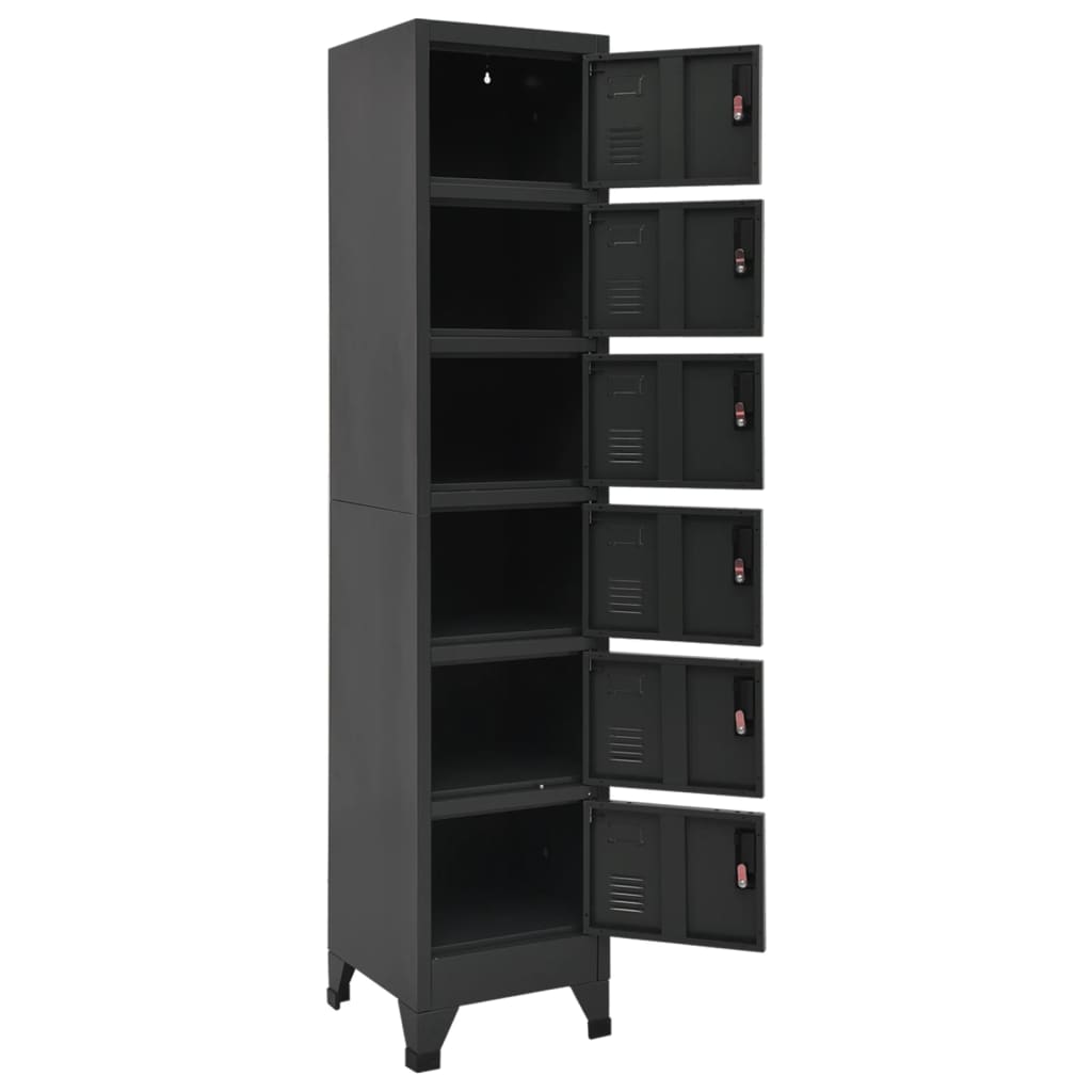 Armoire à casiers Anthracite 38x40x180 cm Acier - XIOS