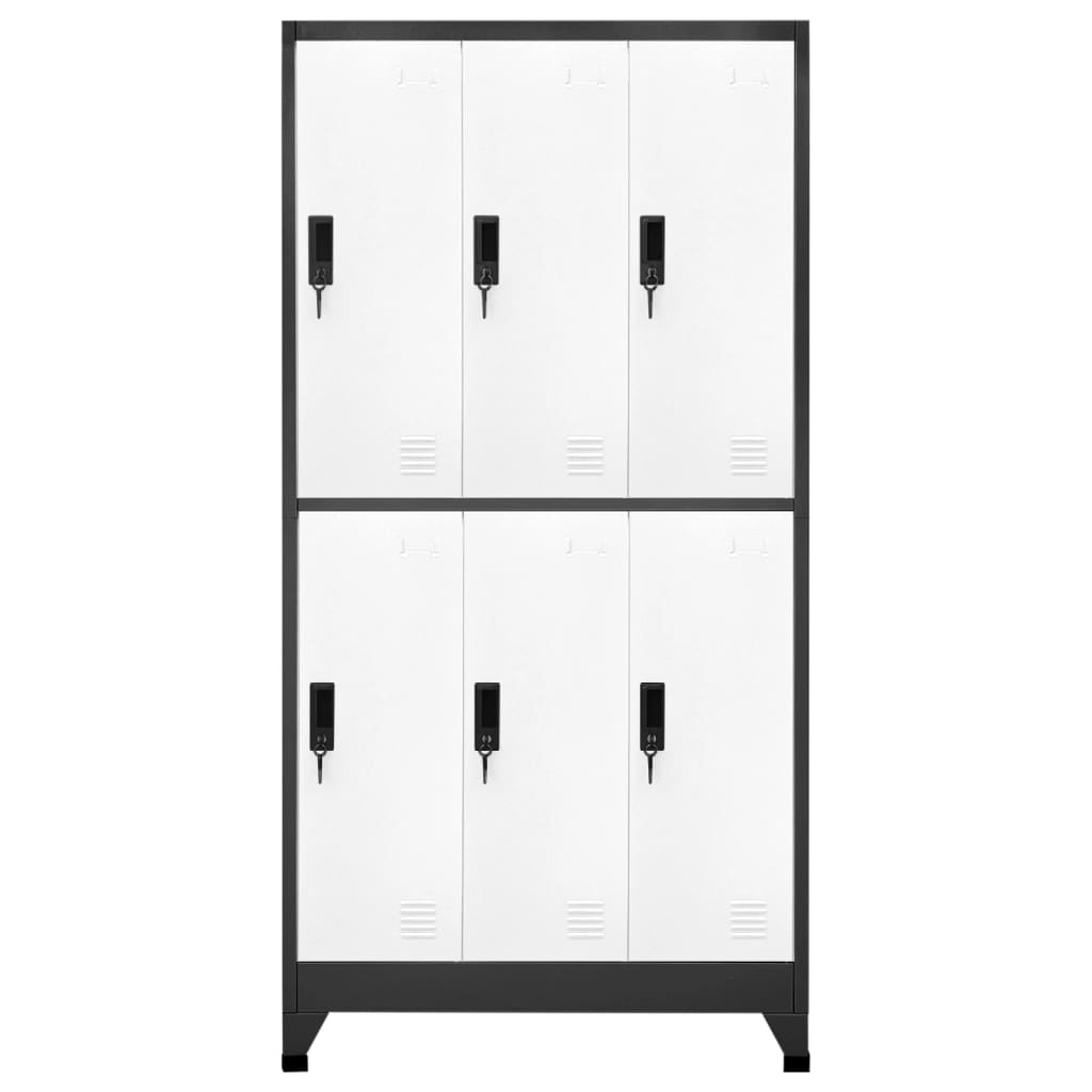 Armoire à casiers Anthracite et blanc 90x45x180 cm Acier - XIOS