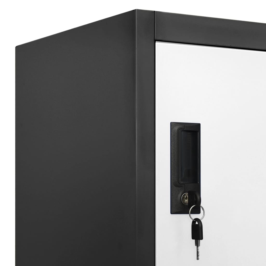 Armoire à casiers Anthracite et blanc 90x45x180 cm Acier - XIOS