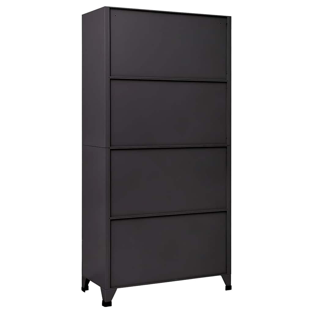 Armoire à casiers Anthracite et rouge 90x45x180 cm Acier - XIOS