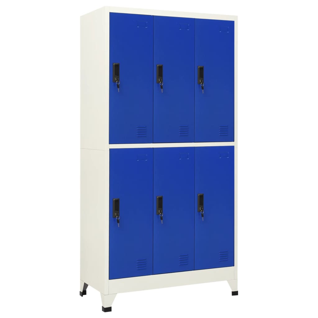 Armoire à casiers Gris et bleu 90x45x180 cm Acier - XIOS