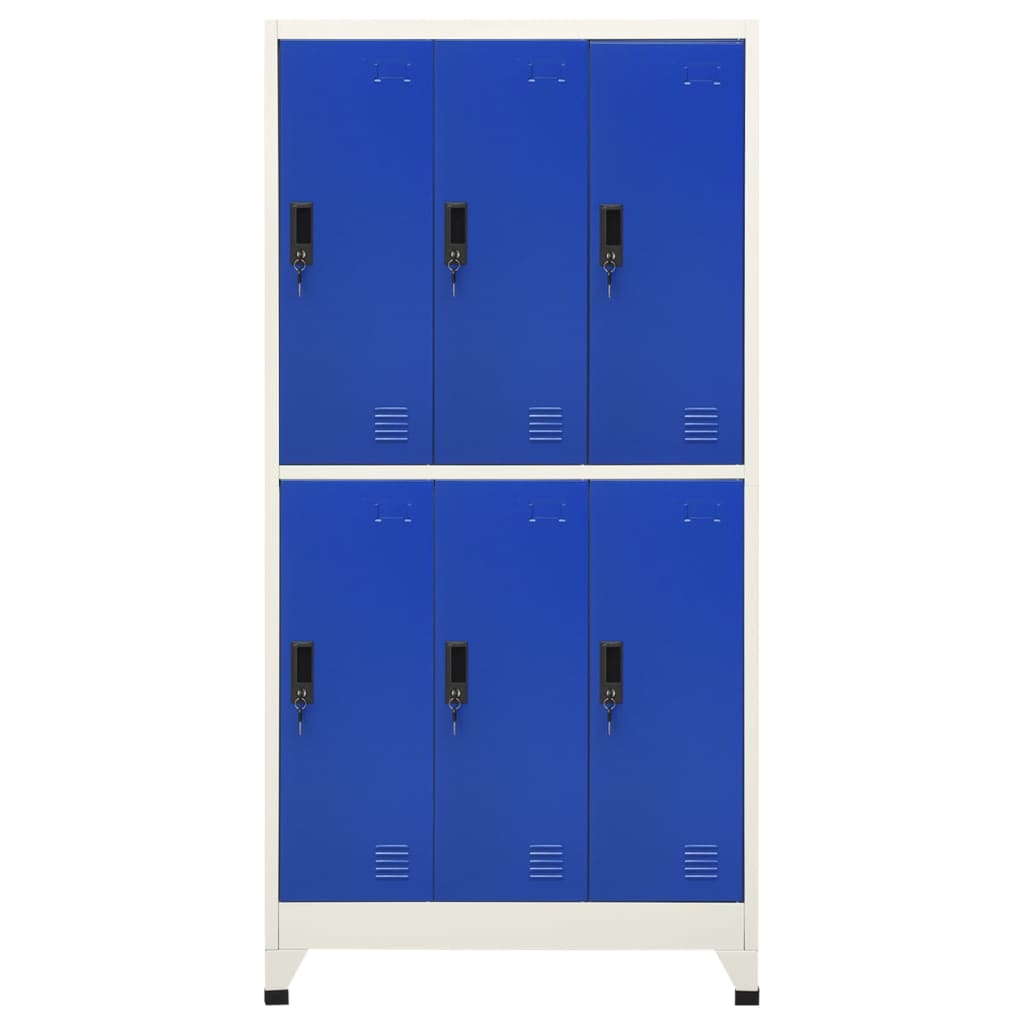 Armoire à casiers Gris et bleu 90x45x180 cm Acier - XIOS