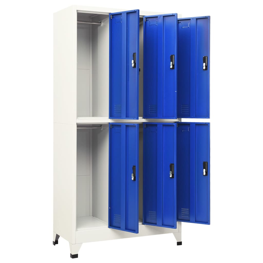 Armoire à casiers Gris et bleu 90x45x180 cm Acier - XIOS