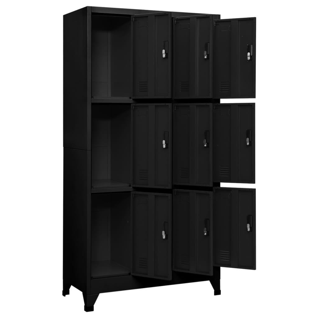 Armoire à casiers Noir 90x45x180 cm Acier - XIOS