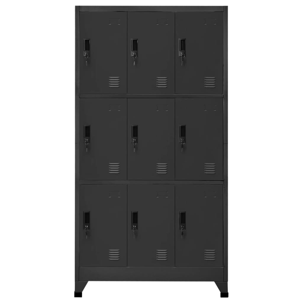 Armoire à casiers Anthracite 90x45x180 cm Acier - XIOS