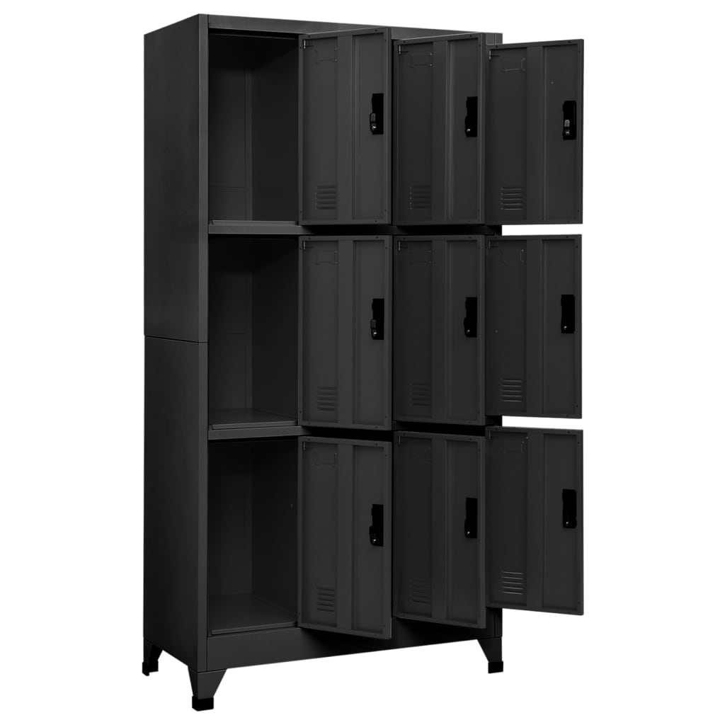 Armoire à casiers Anthracite 90x45x180 cm Acier - XIOS
