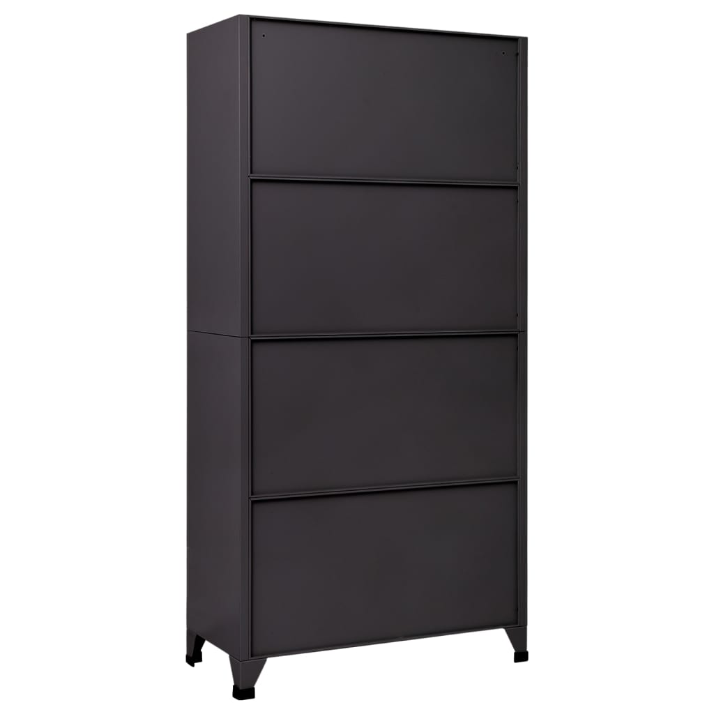 Armoire à casiers Anthracite et blanc 90x45x180 cm Acier - XIOS
