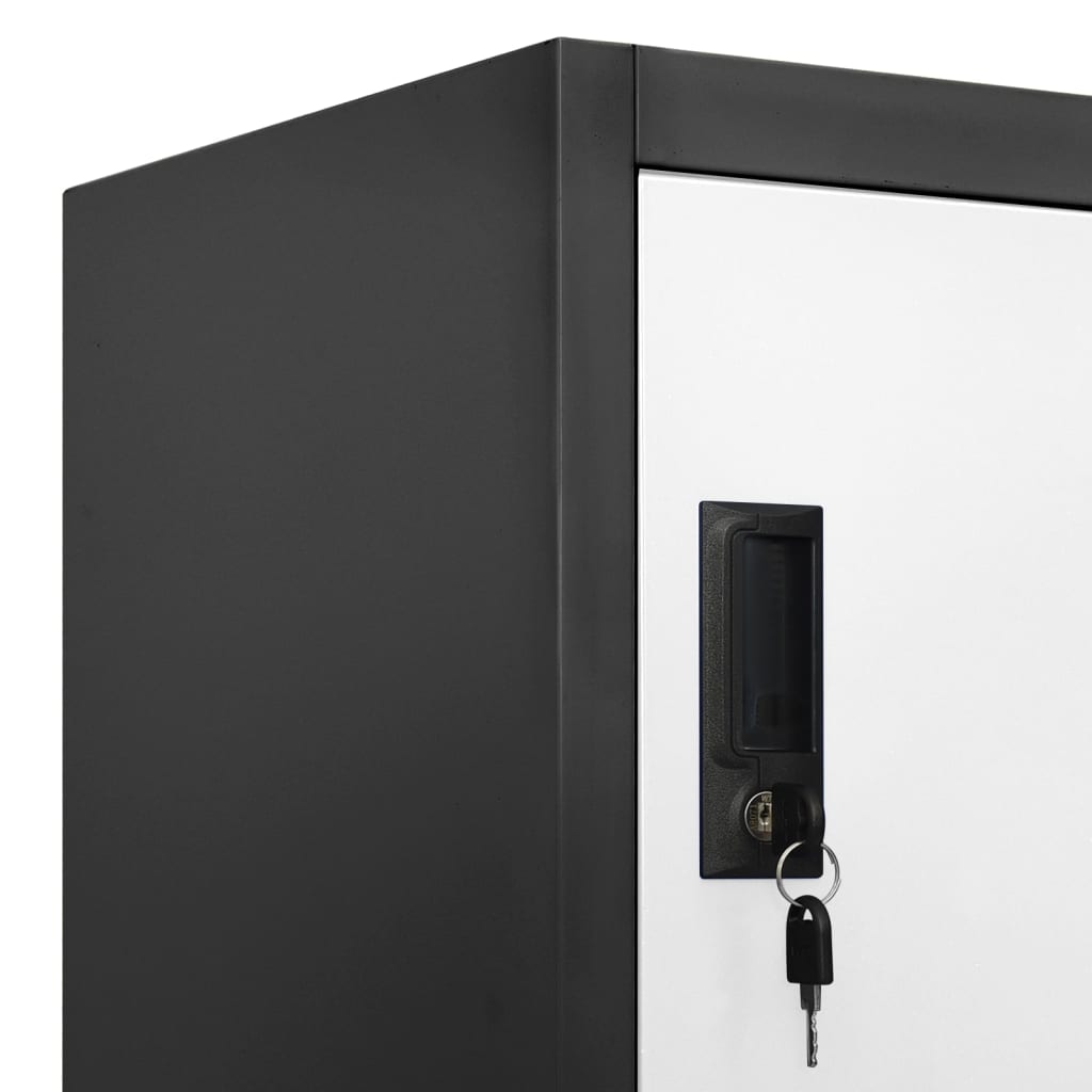 Armoire à casiers Anthracite et blanc 90x45x180 cm Acier - XIOS