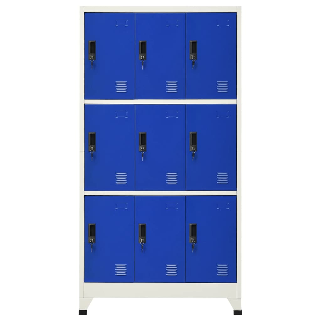 Armoire à casiers Gris et bleu 90x45x180 cm Acier - XIOS