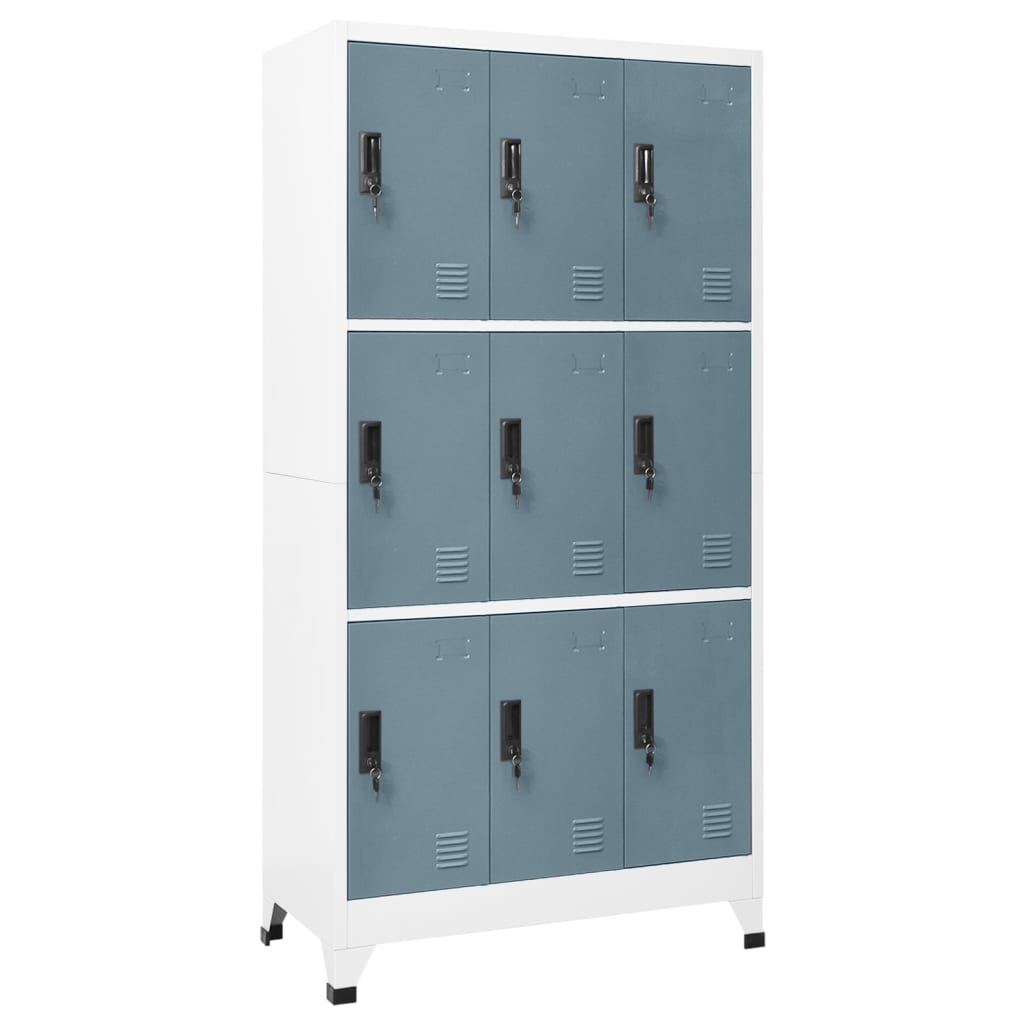 Armoire à casiers Gris clair et gris foncé 90x45x180 cm Acier - XIOS