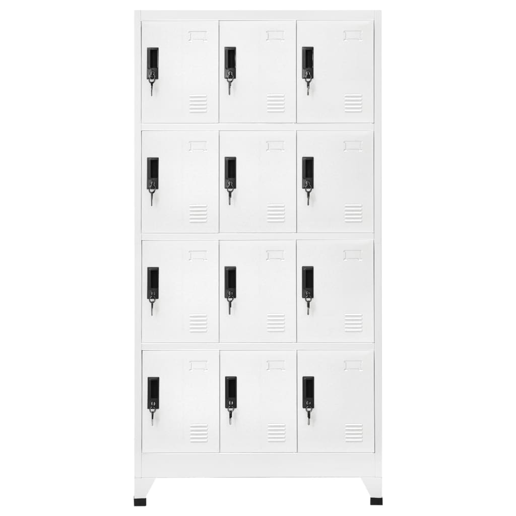 Armoire à casiers Blanc 90x45x180 cm Acier - XIOS