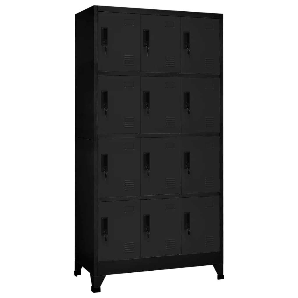 Armoire à casiers Noir 90x45x180 cm Acier - XIOS