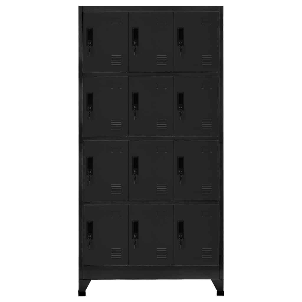 Armoire à casiers Noir 90x45x180 cm Acier - XIOS