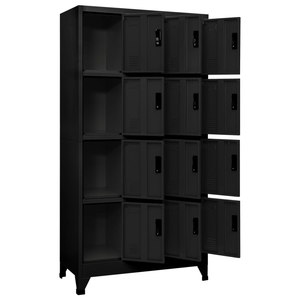 Armoire à casiers Noir 90x45x180 cm Acier - XIOS