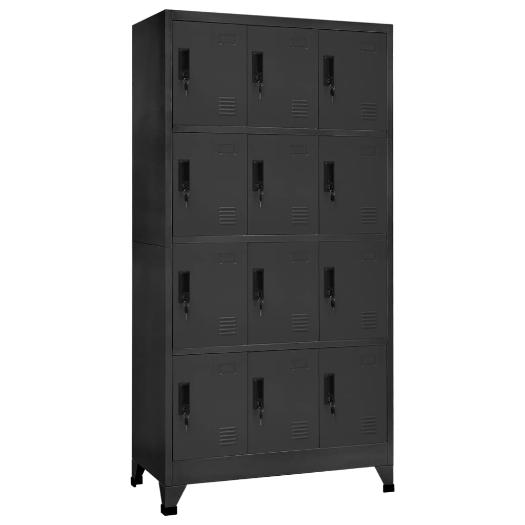 Armoire à casiers Anthracite 90x45x180 cm Acier - XIOS