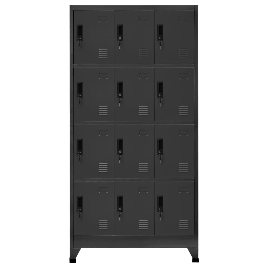 Armoire à casiers Anthracite 90x45x180 cm Acier - XIOS