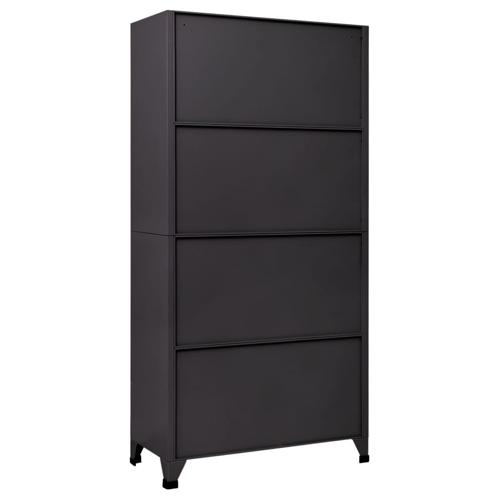 Armoire à casiers Anthracite et rouge 90x45x180 cm Acier - XIOS