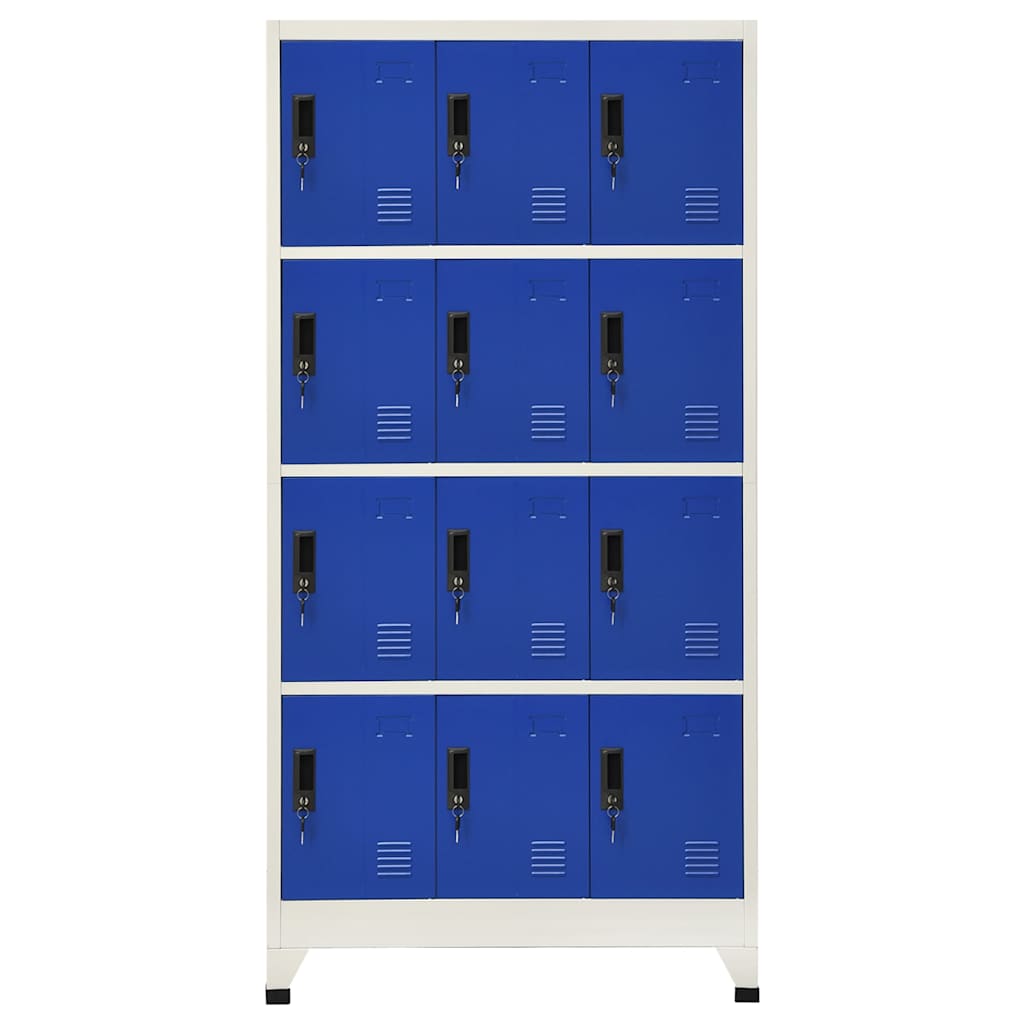 Armoire à casiers Gris et bleu 90x45x180 cm Acier - XIOS