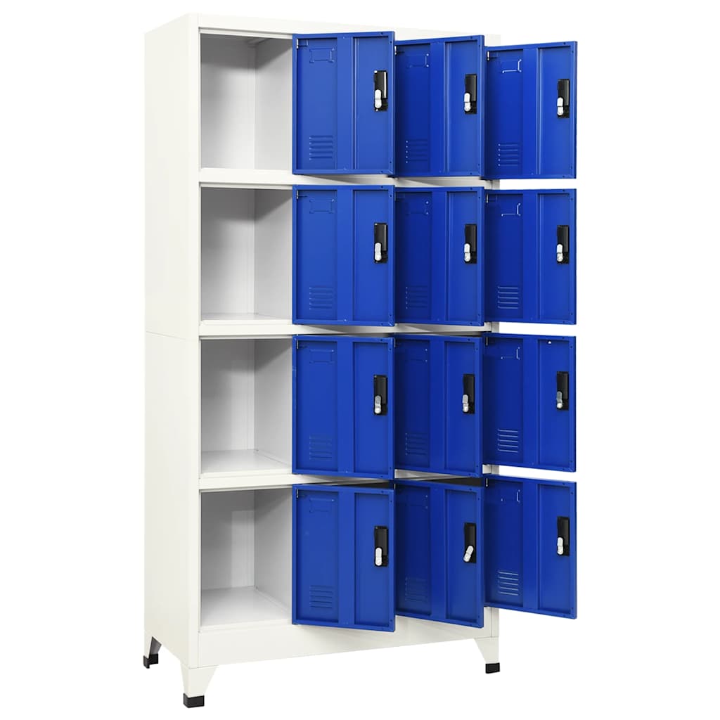 Armoire à casiers Gris et bleu 90x45x180 cm Acier - XIOS