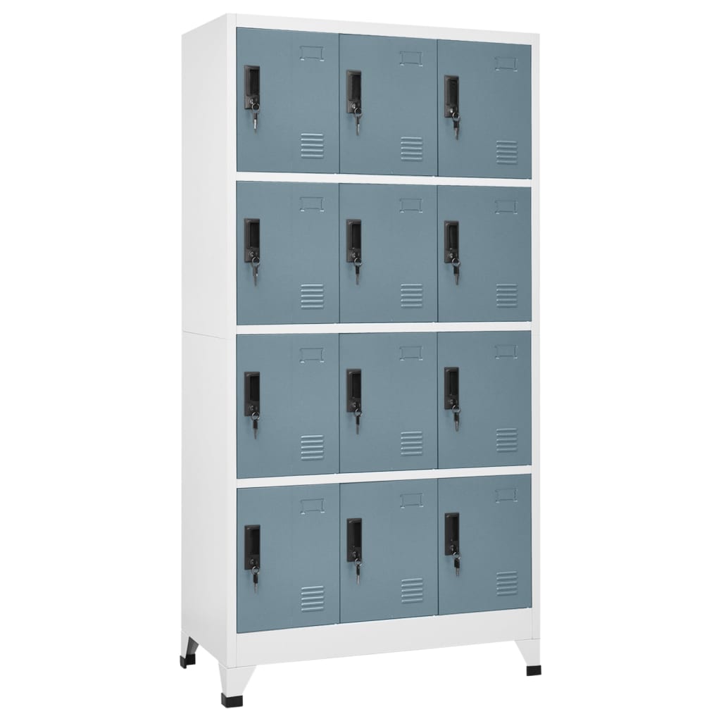 Armoire à casiers Gris clair et gris foncé 90x45x180 cm Acier - XIOS