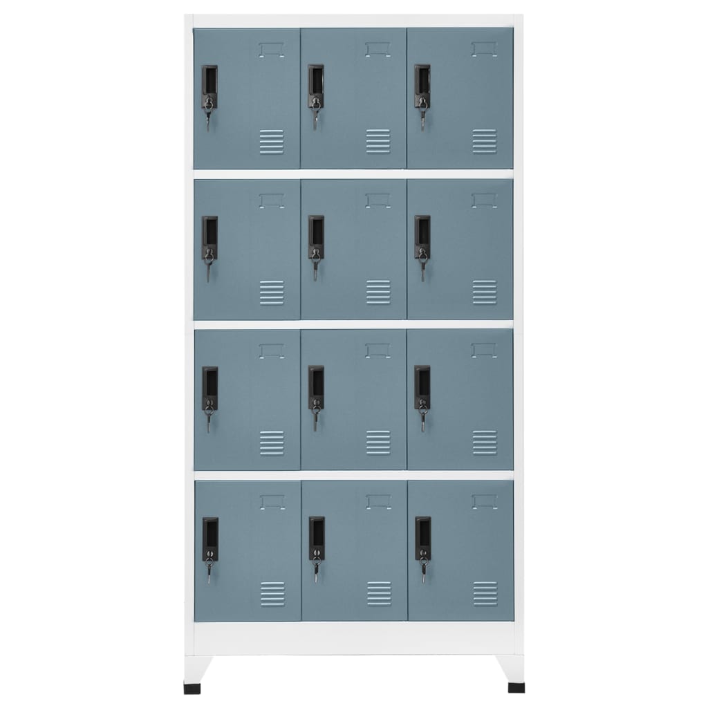 Armoire à casiers Gris clair et gris foncé 90x45x180 cm Acier - XIOS
