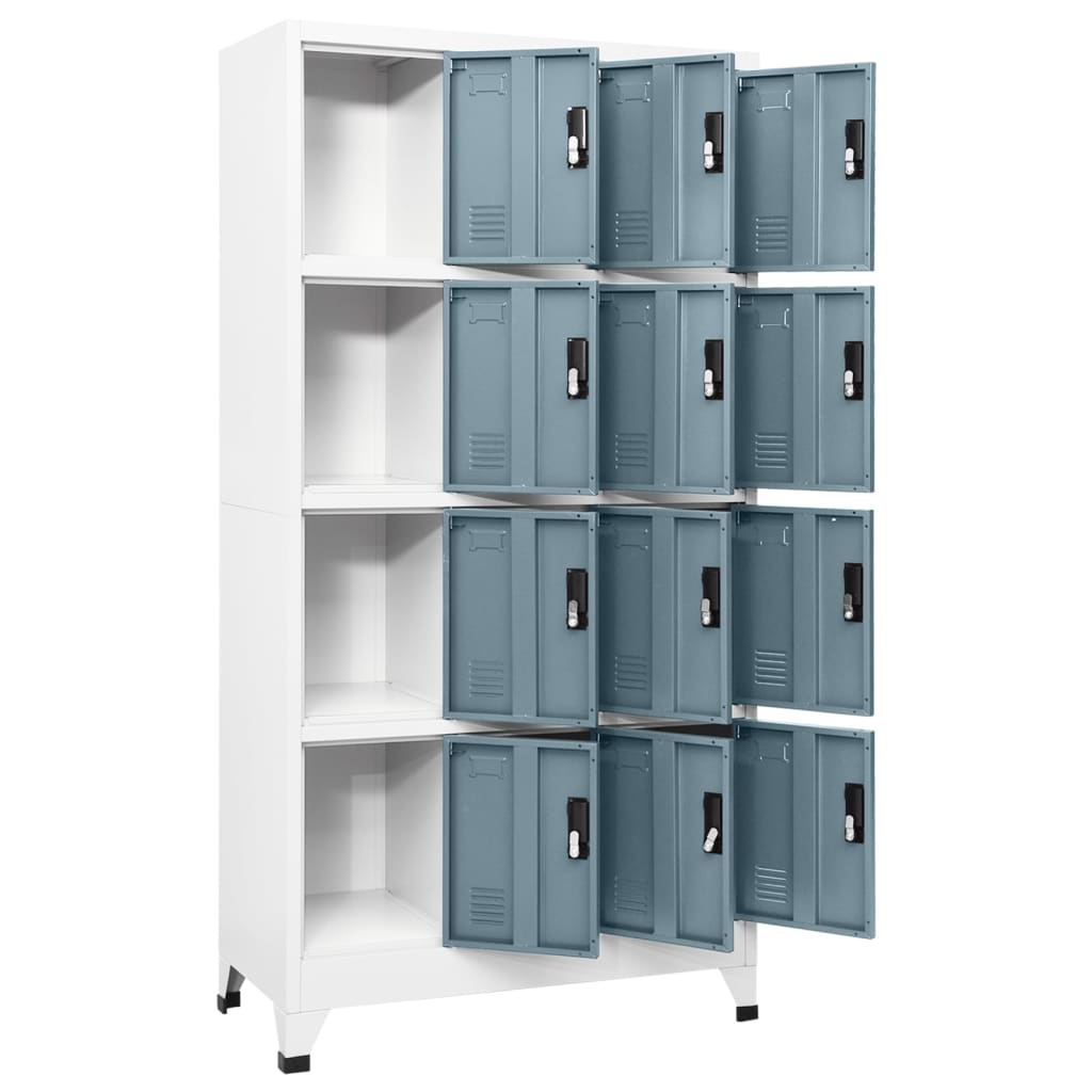 Armoire à casiers Gris clair et gris foncé 90x45x180 cm Acier - XIOS