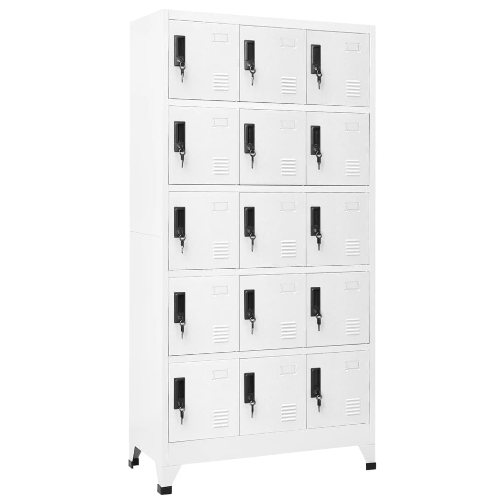 Armoire à casiers Blanc 90x40x180 cm Acier - XIOS