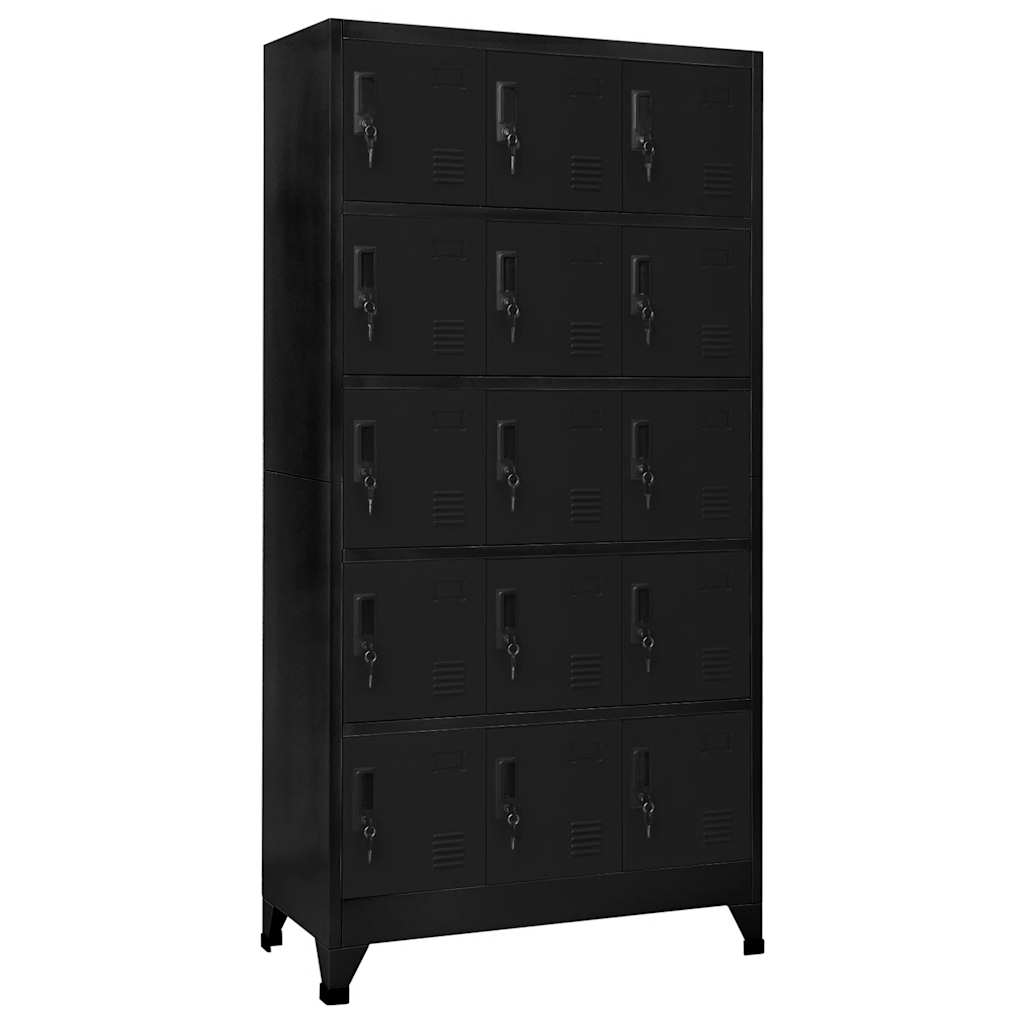Armoire à casiers Noir 90x40x180 cm Acier - XIOS