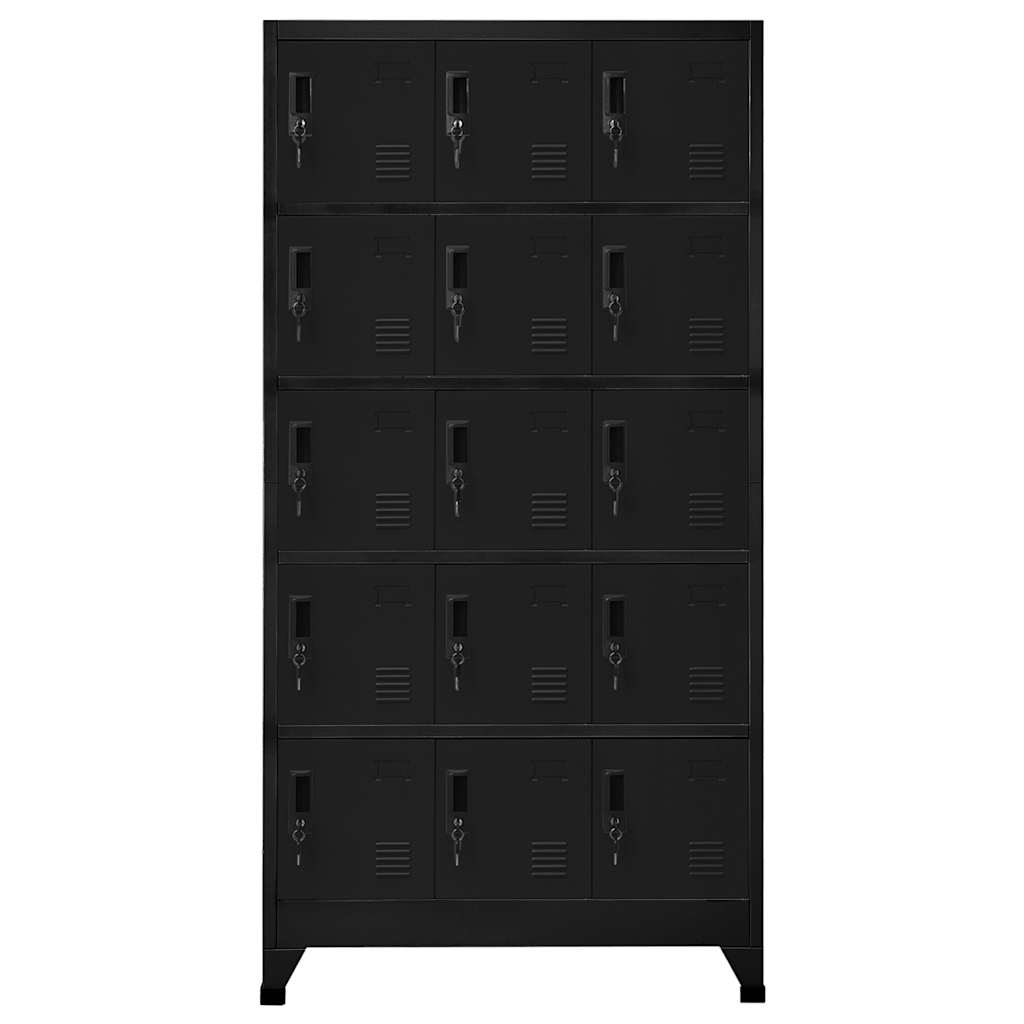 Armoire à casiers Noir 90x40x180 cm Acier - XIOS