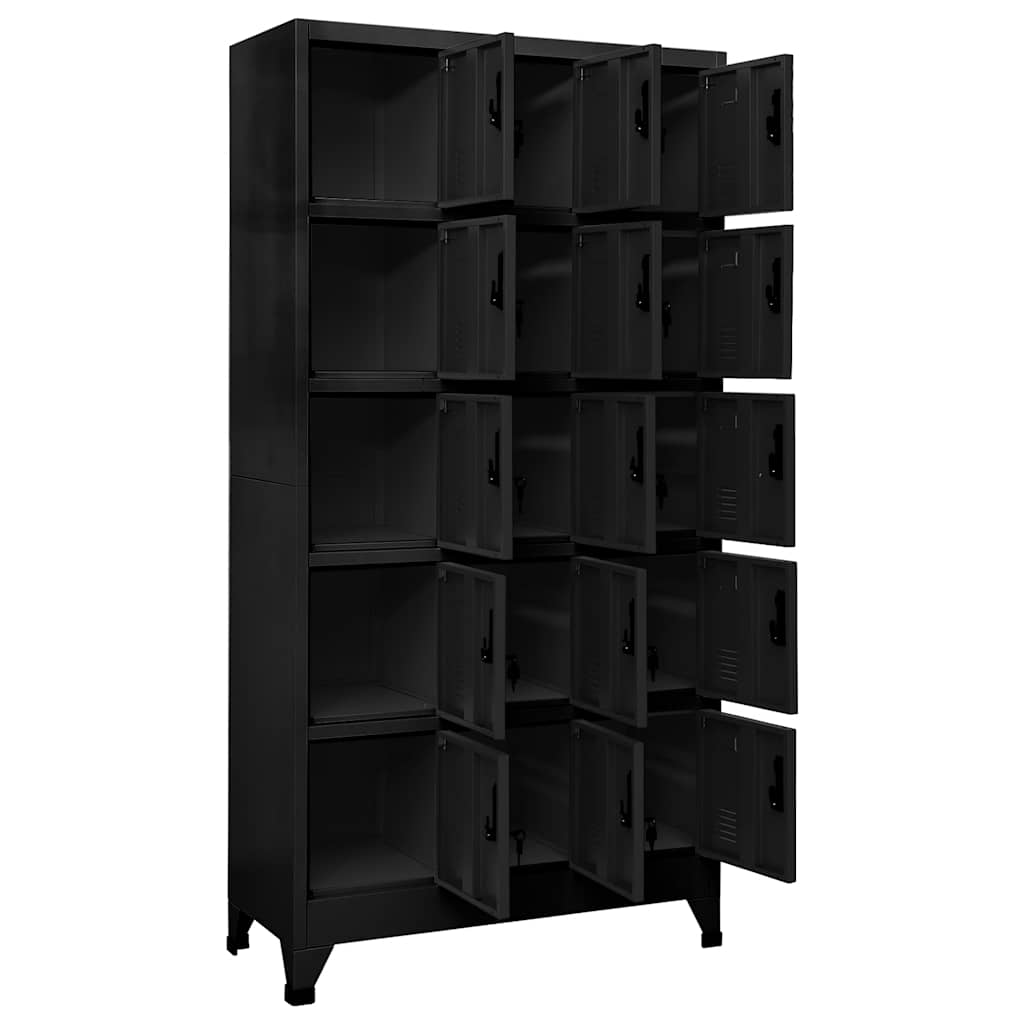 Armoire à casiers Noir 90x40x180 cm Acier - XIOS