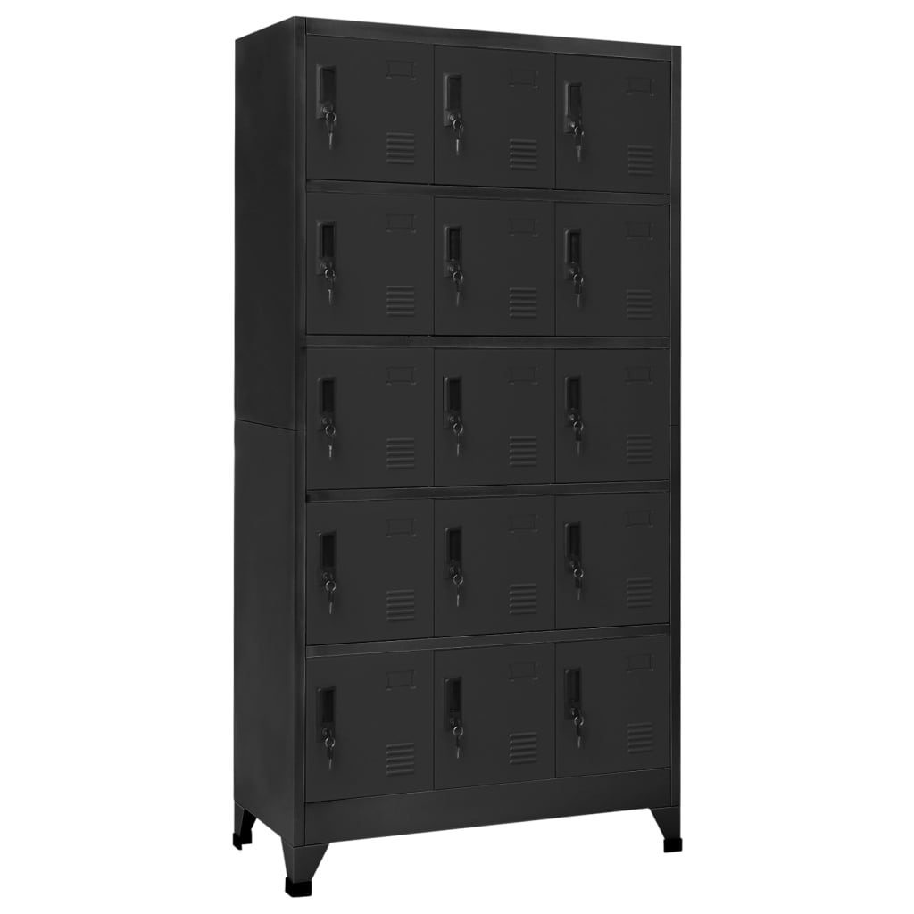 Armoire à casiers Anthracite 90x40x180 cm Acier - XIOS