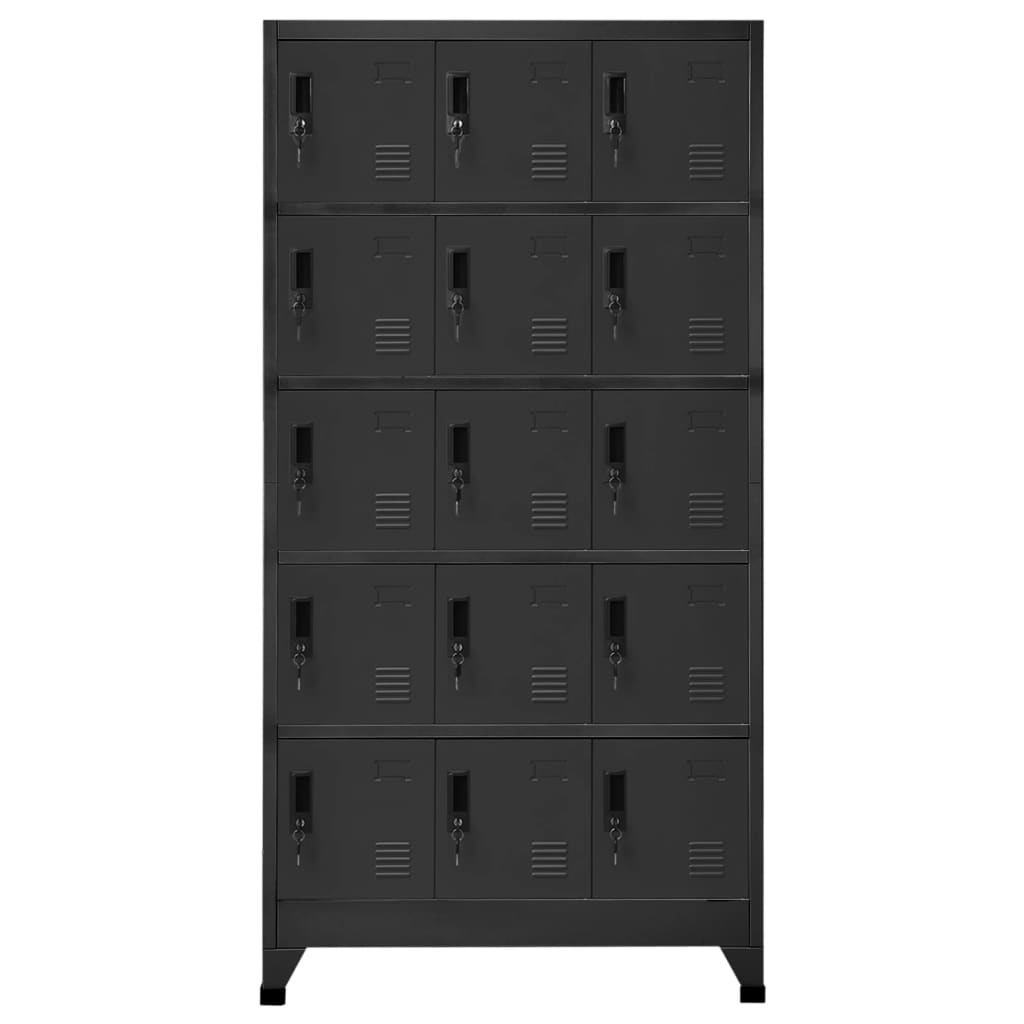 Armoire à casiers Anthracite 90x40x180 cm Acier - XIOS