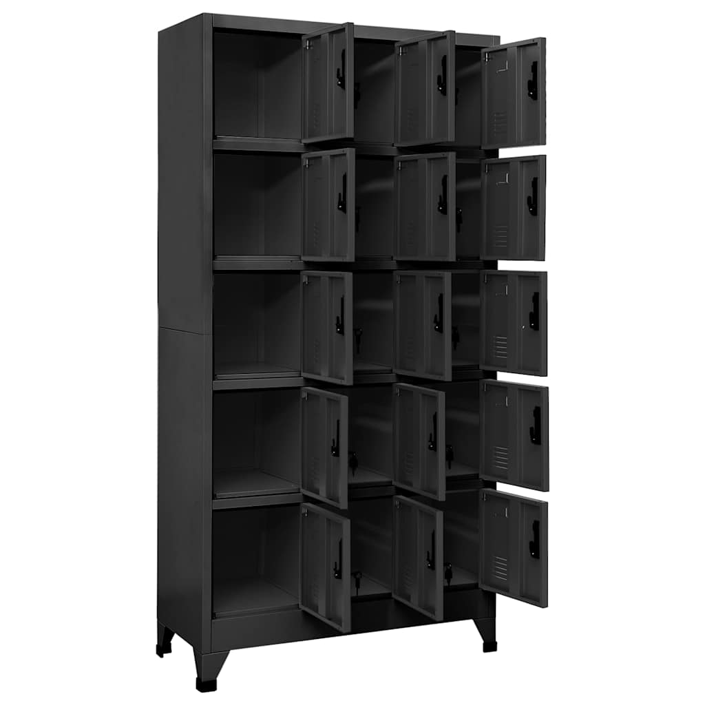 Armoire à casiers Anthracite 90x40x180 cm Acier - XIOS
