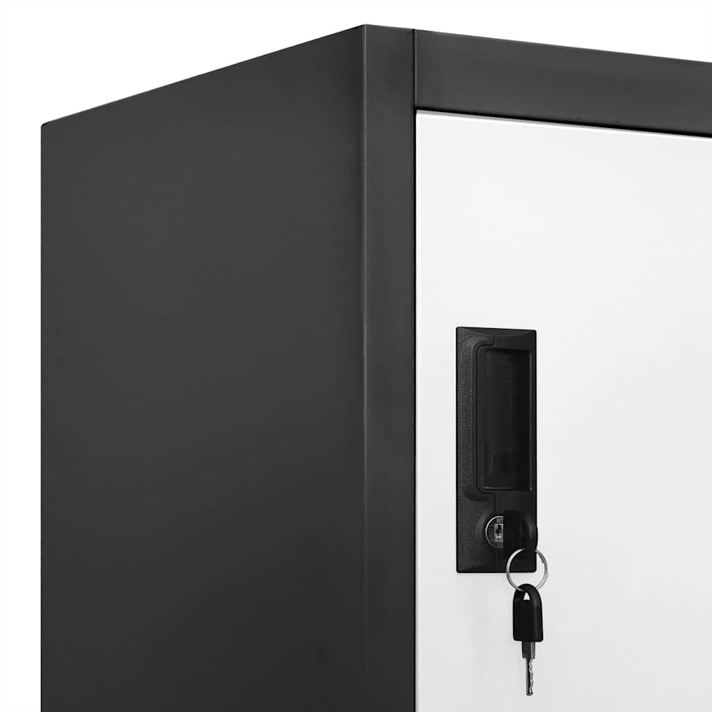 Armoire à casiers Anthracite et blanc 90x40x180 cm Acier - XIOS