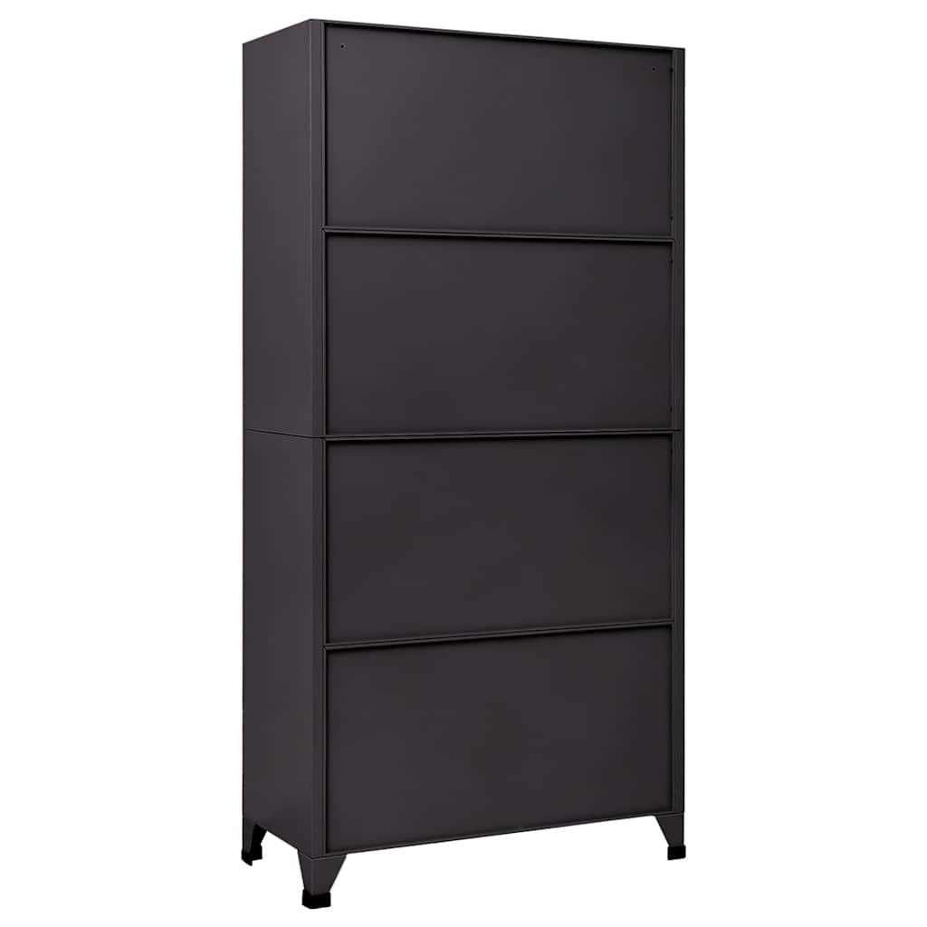 Armoire à casiers Anthracite et rouge 90x40x180 cm Acier - XIOS