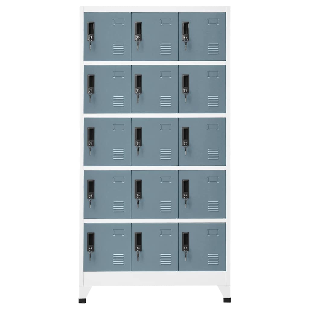 Armoire à casiers Gris clair et gris foncé 90x40x180 cm Acier - XIOS