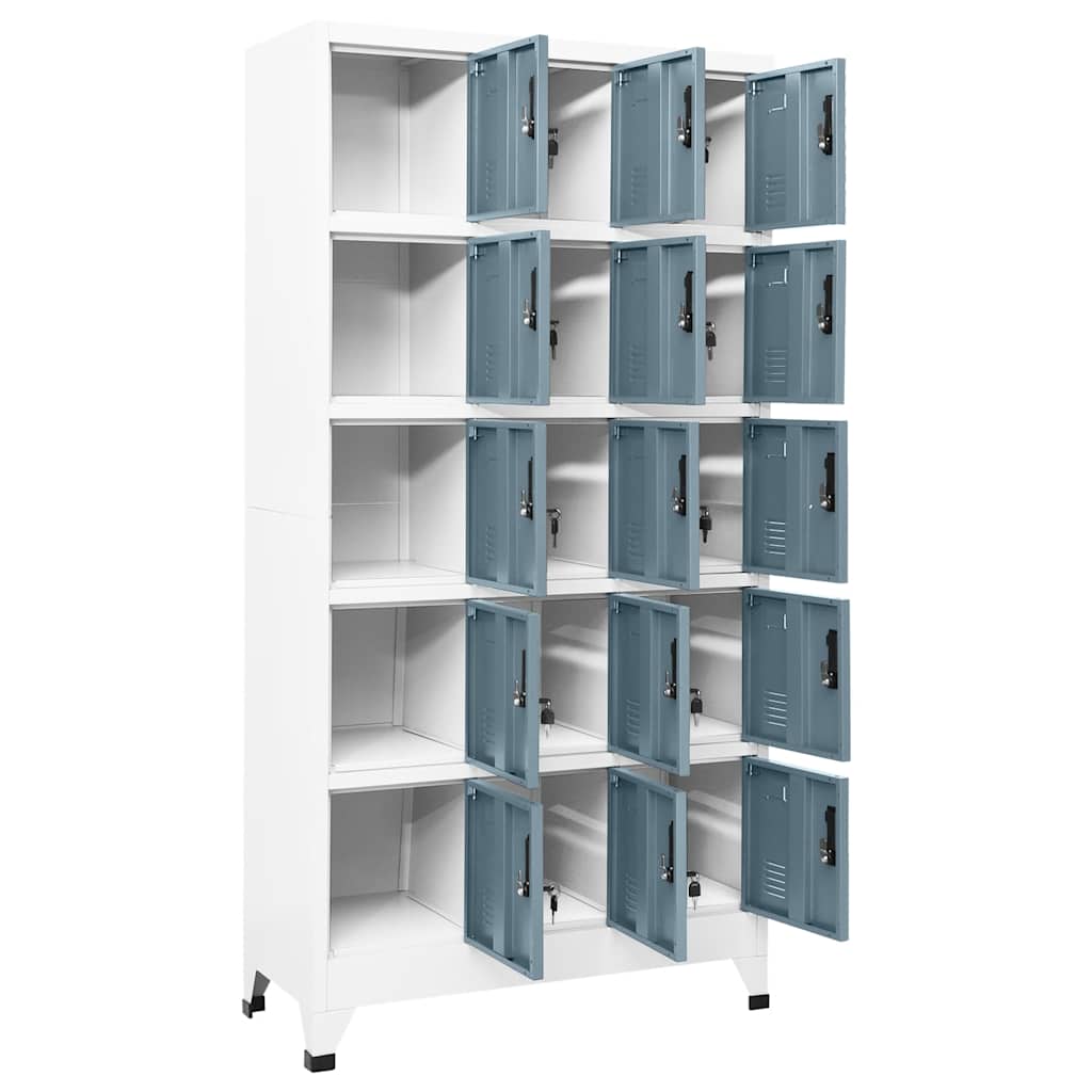 Armoire à casiers Gris clair et gris foncé 90x40x180 cm Acier - XIOS