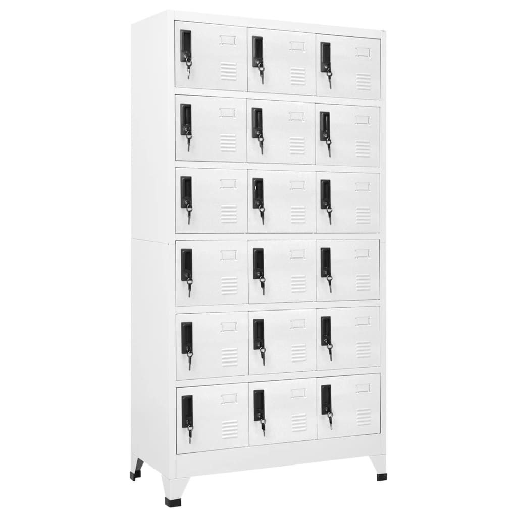 Armoire à casiers Blanc 90x40x180 cm Acier - XIOS