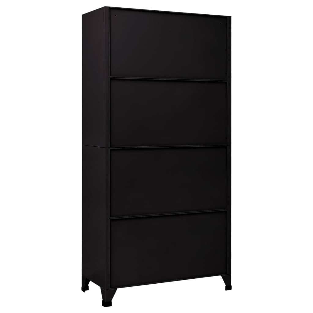 Armoire à casiers Noir 90x40x180 cm Acier - XIOS