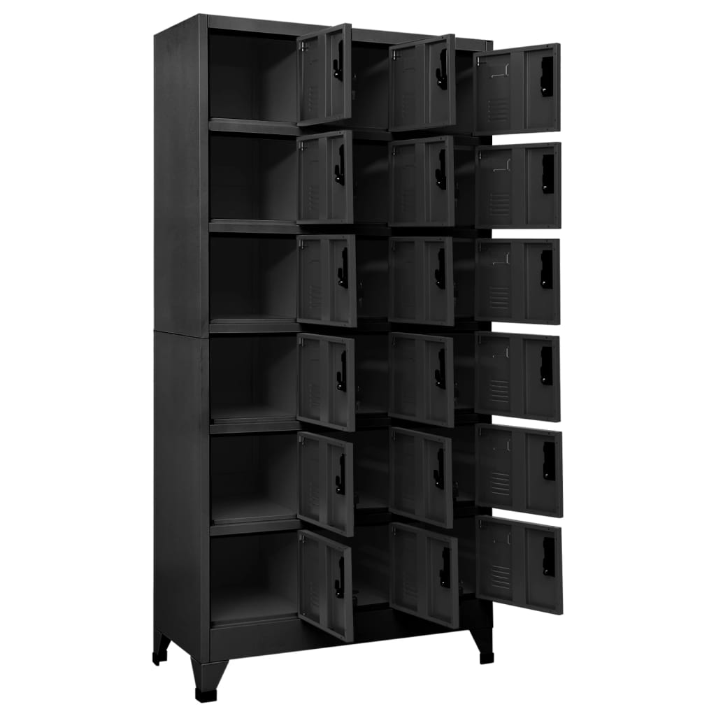 Armoire à casiers Anthracite 90x40x180 cm Acier - XIOS