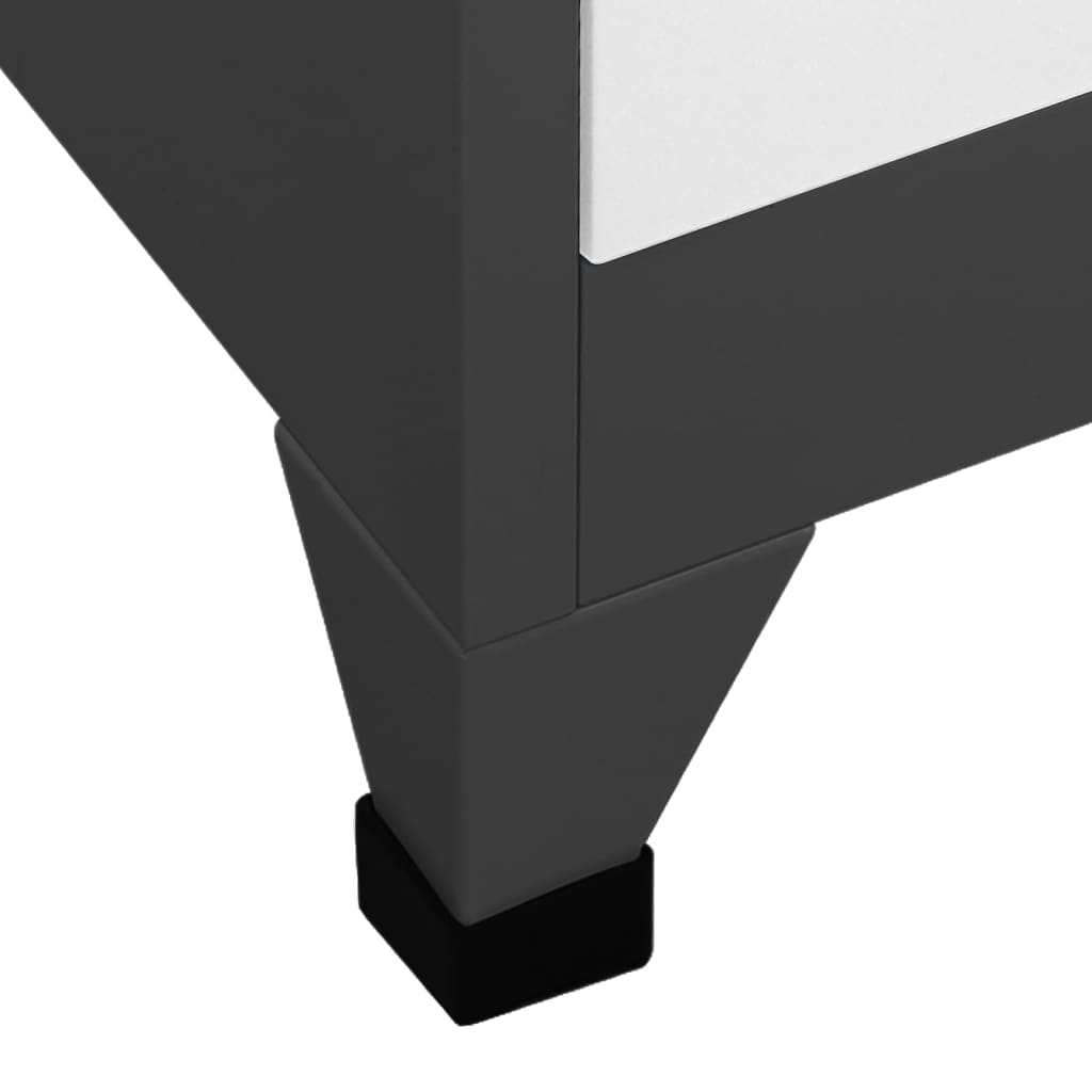 Armoire à casiers Anthracite et blanc 90x40x180 cm Acier - XIOS
