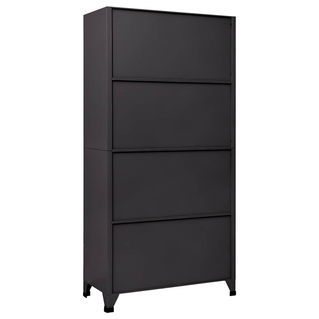 Armoire à casiers Anthracite et rouge 90x40x180 cm Acier - XIOS