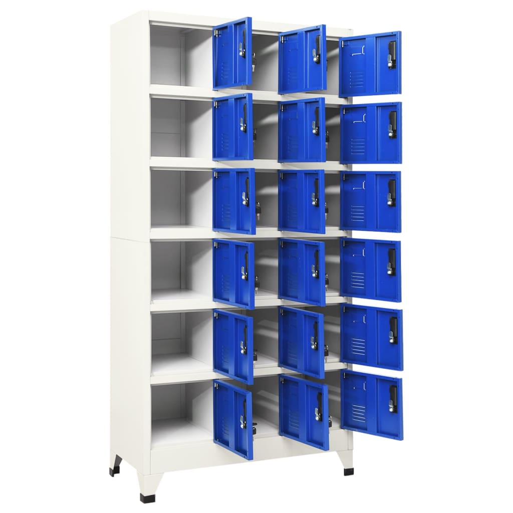 Armoire à casiers Gris et bleu 90x40x180 cm Acier - XIOS