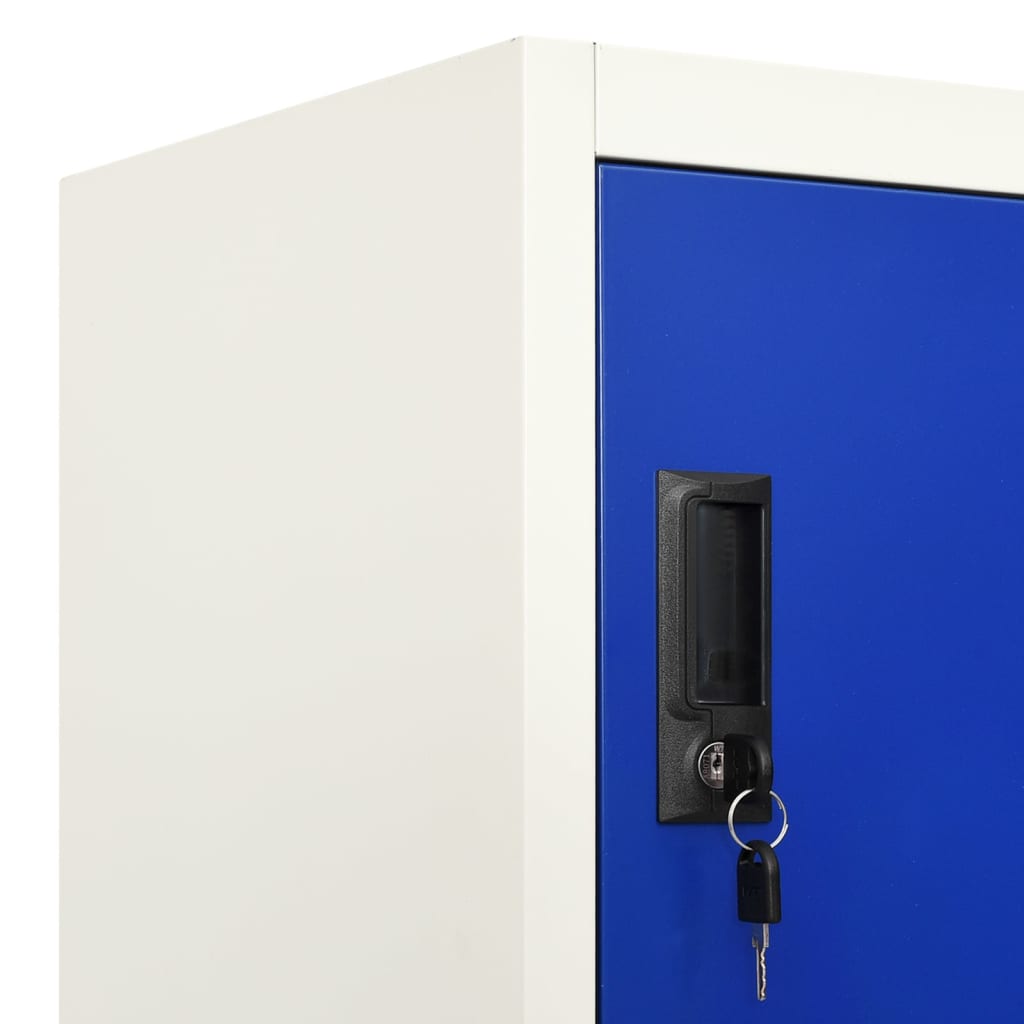 Armoire à casiers Gris et bleu 90x40x180 cm Acier - XIOS