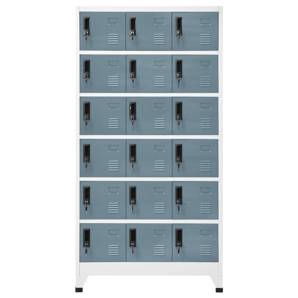 Armoire à casiers Gris clair et gris foncé 90x40x180 cm Acier - XIOS