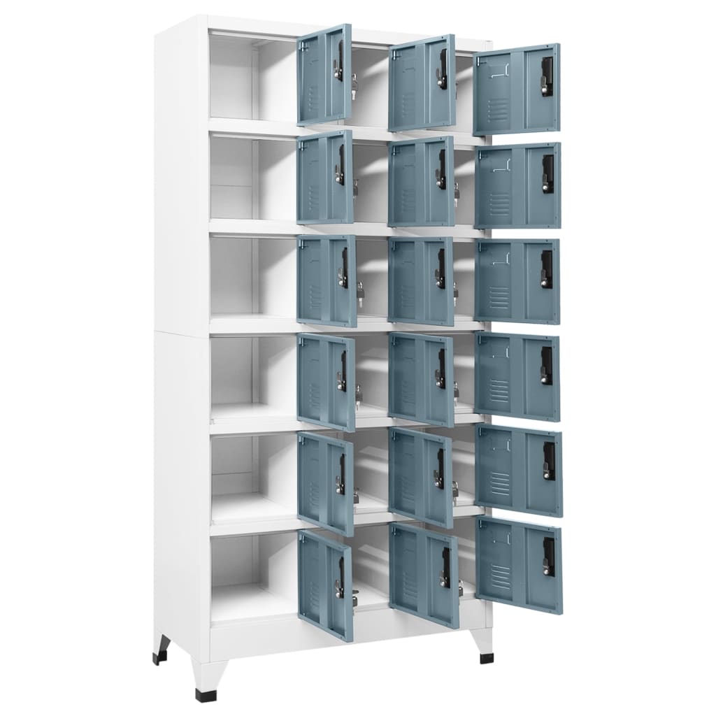 Armoire à casiers Gris clair et gris foncé 90x40x180 cm Acier - XIOS