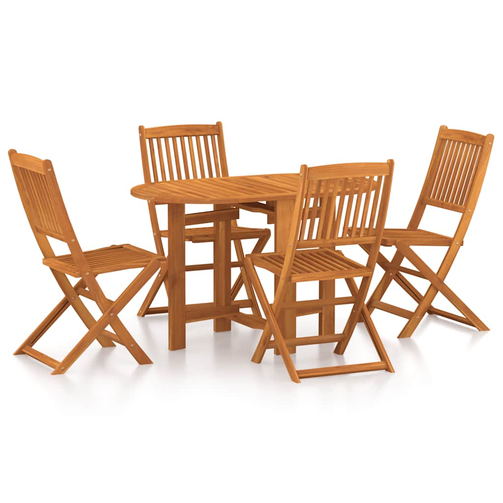 Ensemble de salle à manger de jardin 5 pcs en bois d'acacia massif