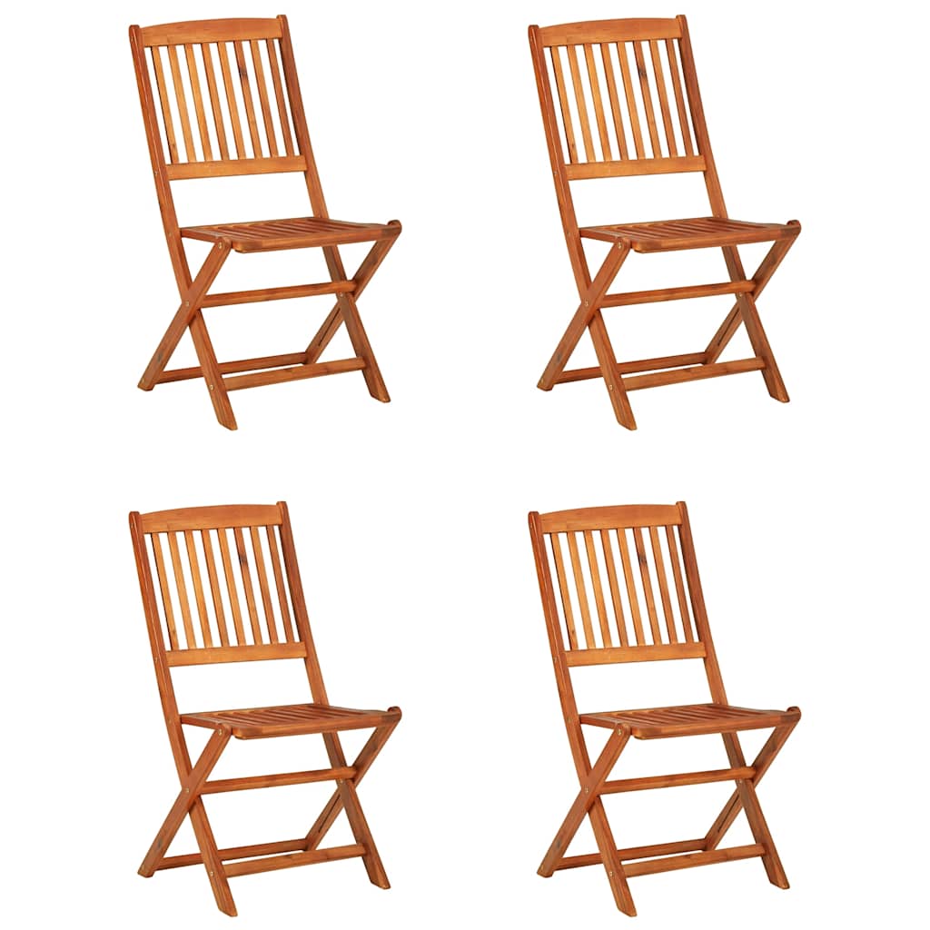 Ensemble de salle à manger de jardin 5 pcs en bois d'acacia massif