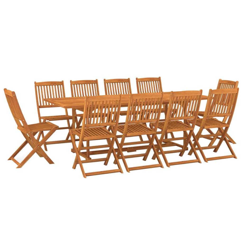 Ensemble à manger de jardin 11 pcs 220x90x75 cm bois d'acacia